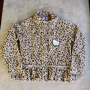 365 Kids Hello Kitty Leopard Print Lightweight Jacket Girls Size 5